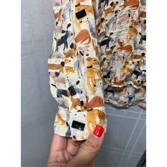 Multiples women’s dog printed blouse size L in petit - Picture 3 of 15